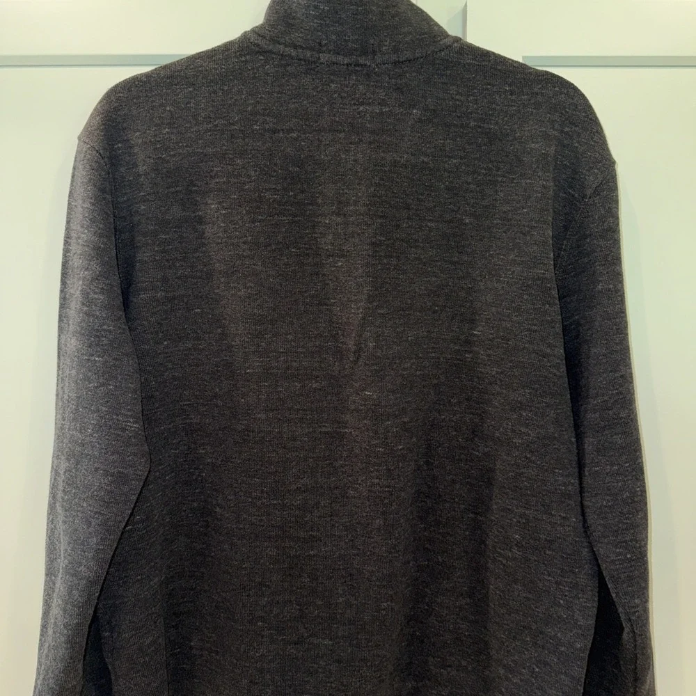 Polo Ralph Lauren Mens Quarter Zip Pullover Sweater Heather Grey Medium Cotton